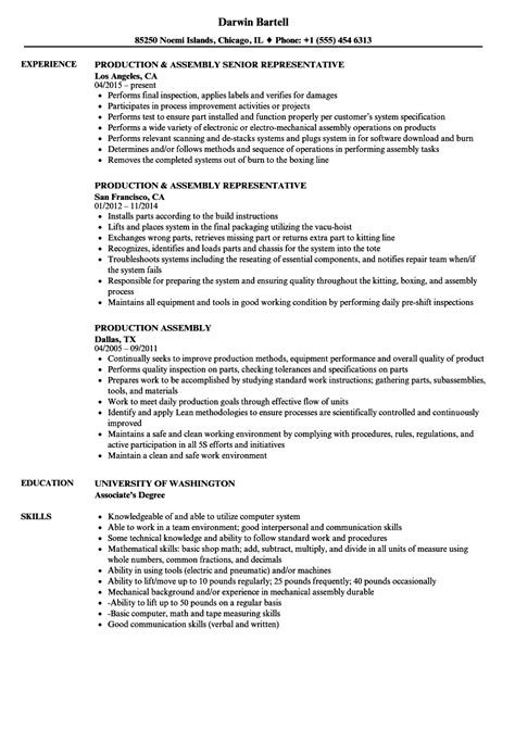 assembler resume example|production assembly resume.